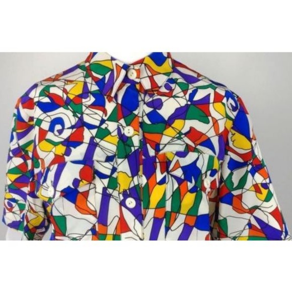 VTG 80s Francesca of Damon 100% Silk RAD Blouse 6 - Picture 4 of 8